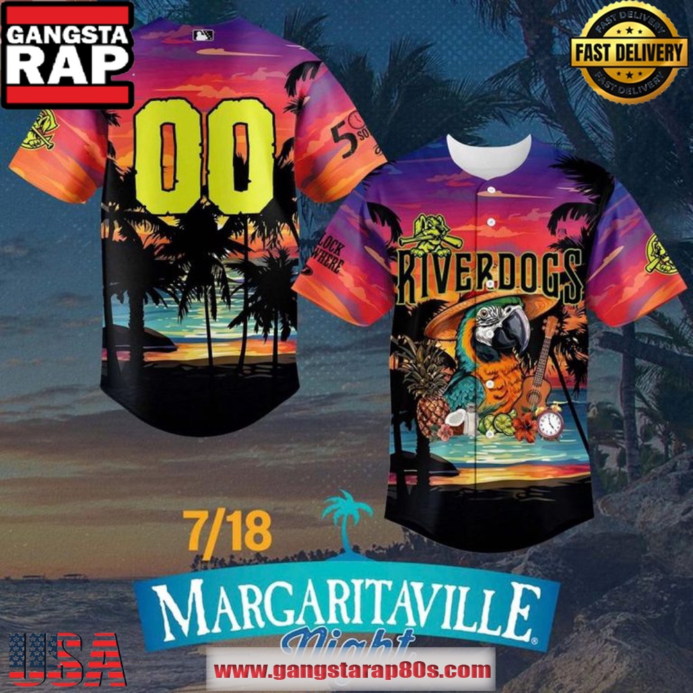 Charleston RiverDogs x Margaritaville Night 2026 Custom Number Baseball Jersey Charleston RiverDogs x Margaritaville Night 2026 Custom Number Baseball Jersey