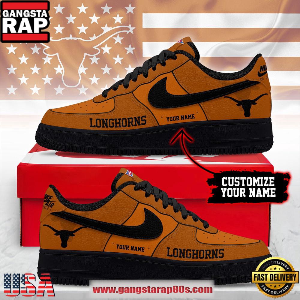 Custom Name Custom Name Texas Longhorns NCAA Air Force 1 Shoes