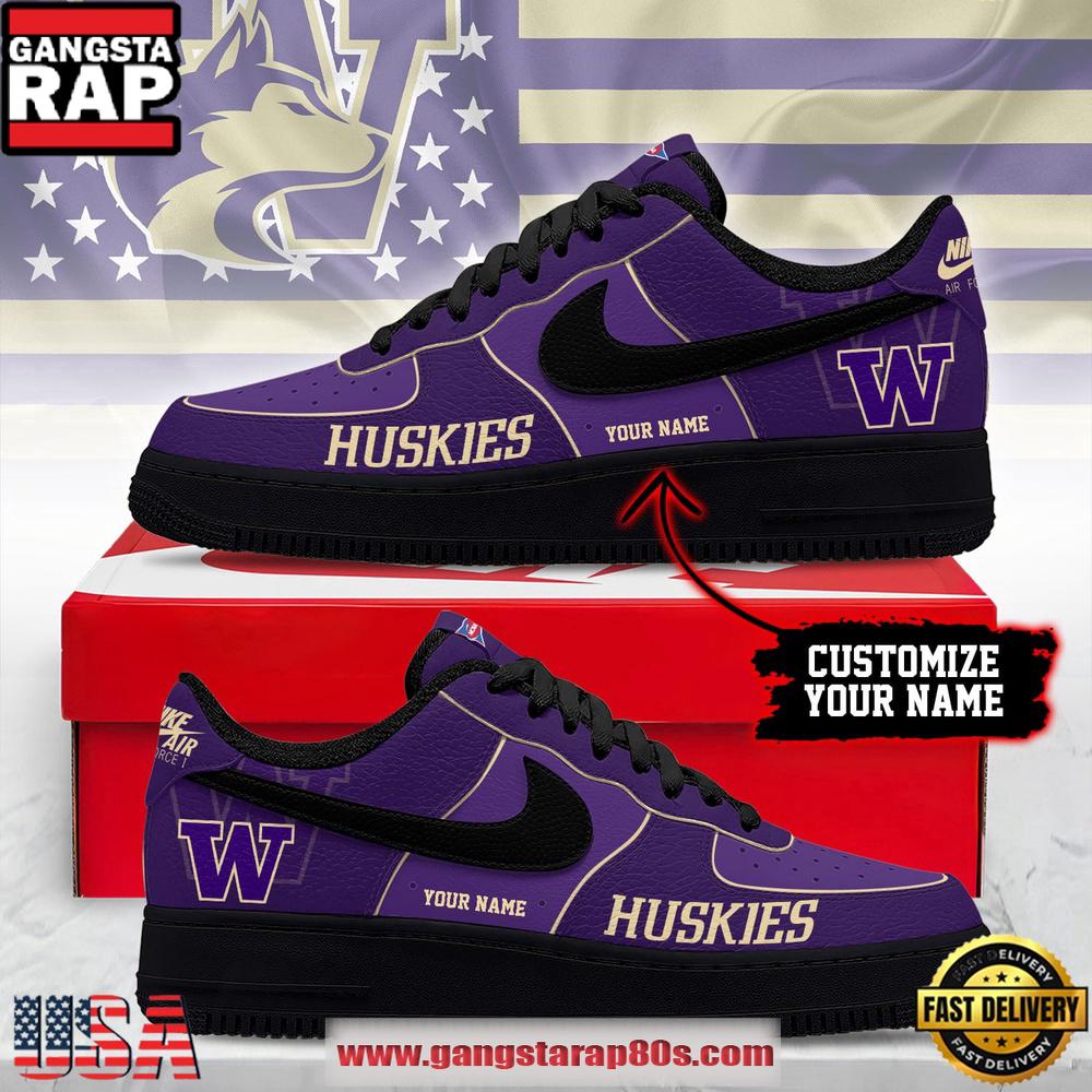 Custom Name Custom Name Washington Huskies NCAA Air Force 1 Shoes