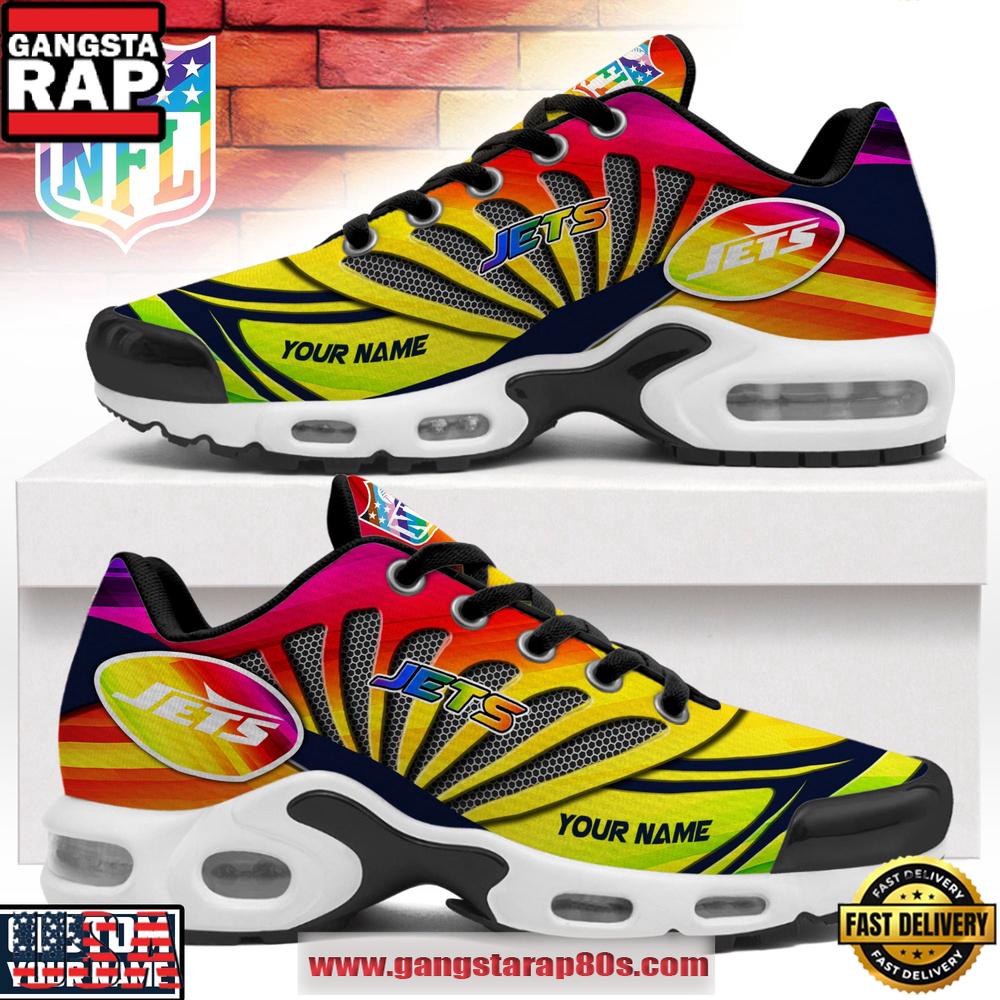 Custom Name New York Jets NFL Pride Month Air Max Plus Shoes For Fans