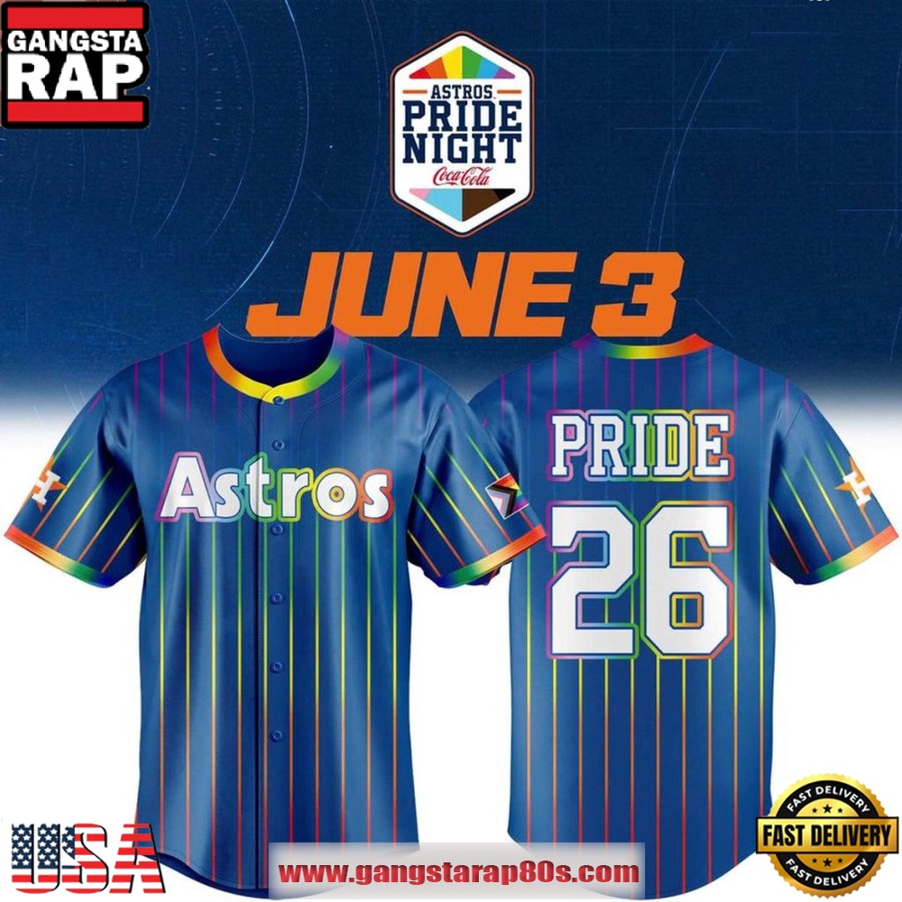 Houston Astros Pride Night 2026 Custom Baseball Jersey