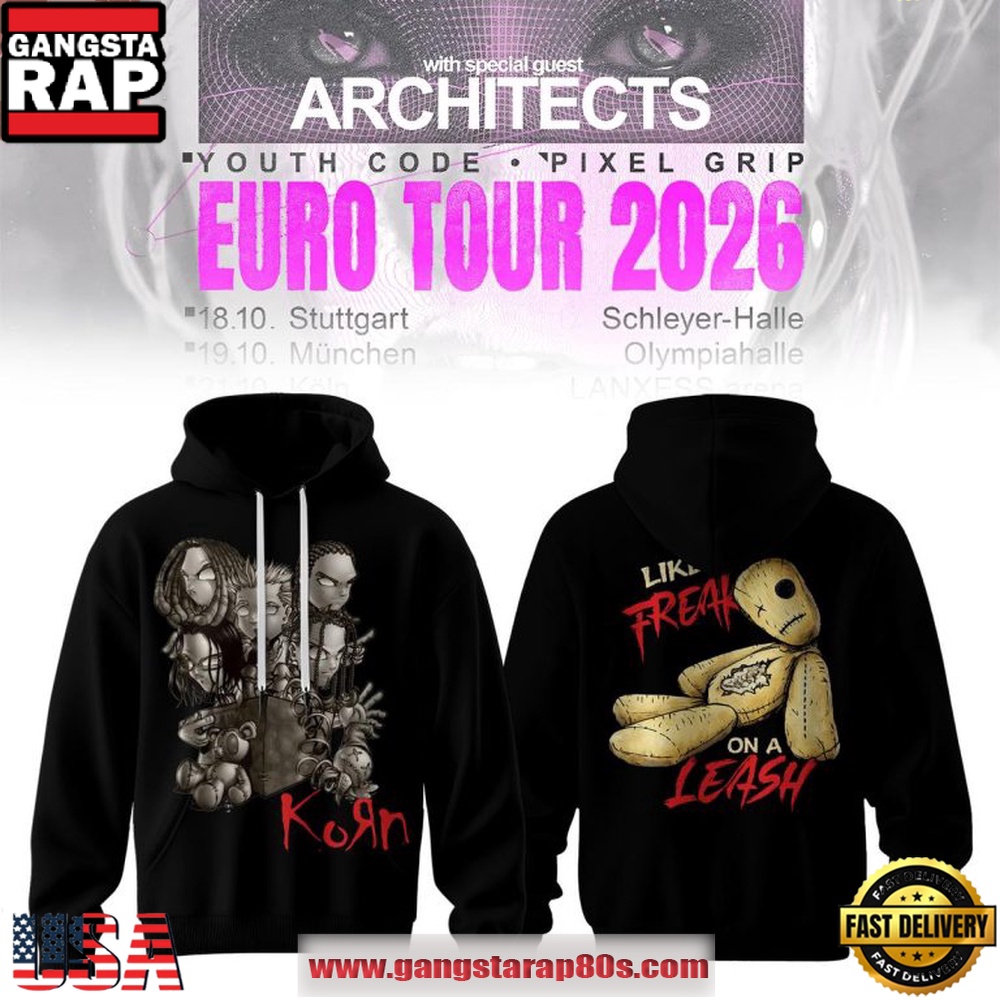 KoRn Tour 2026 Freak On A Leash Retro Rock Band Hoodie KoRn Tour 2026 Freak On A Leash Retro Rock Band Hoodie