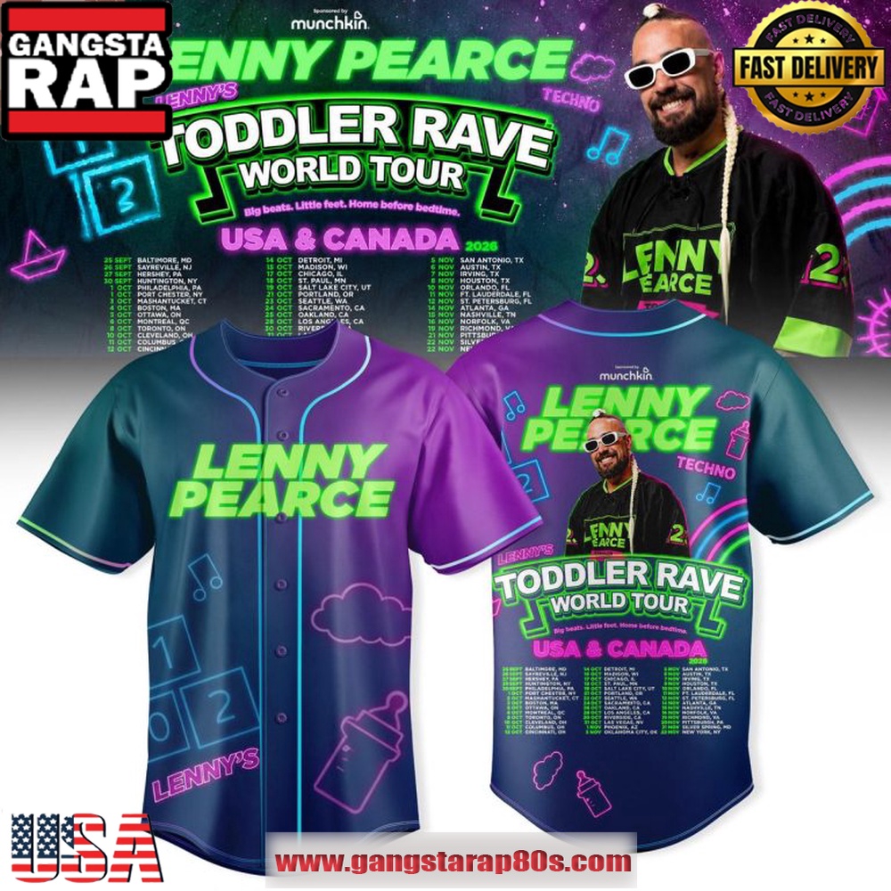 Lenny Pearce Toddler Rave World Tour 2026 Special Edition Baseball Jersey Lenny Pearce Toddler Rave World Tour 2026 Special Edition Baseball Jersey