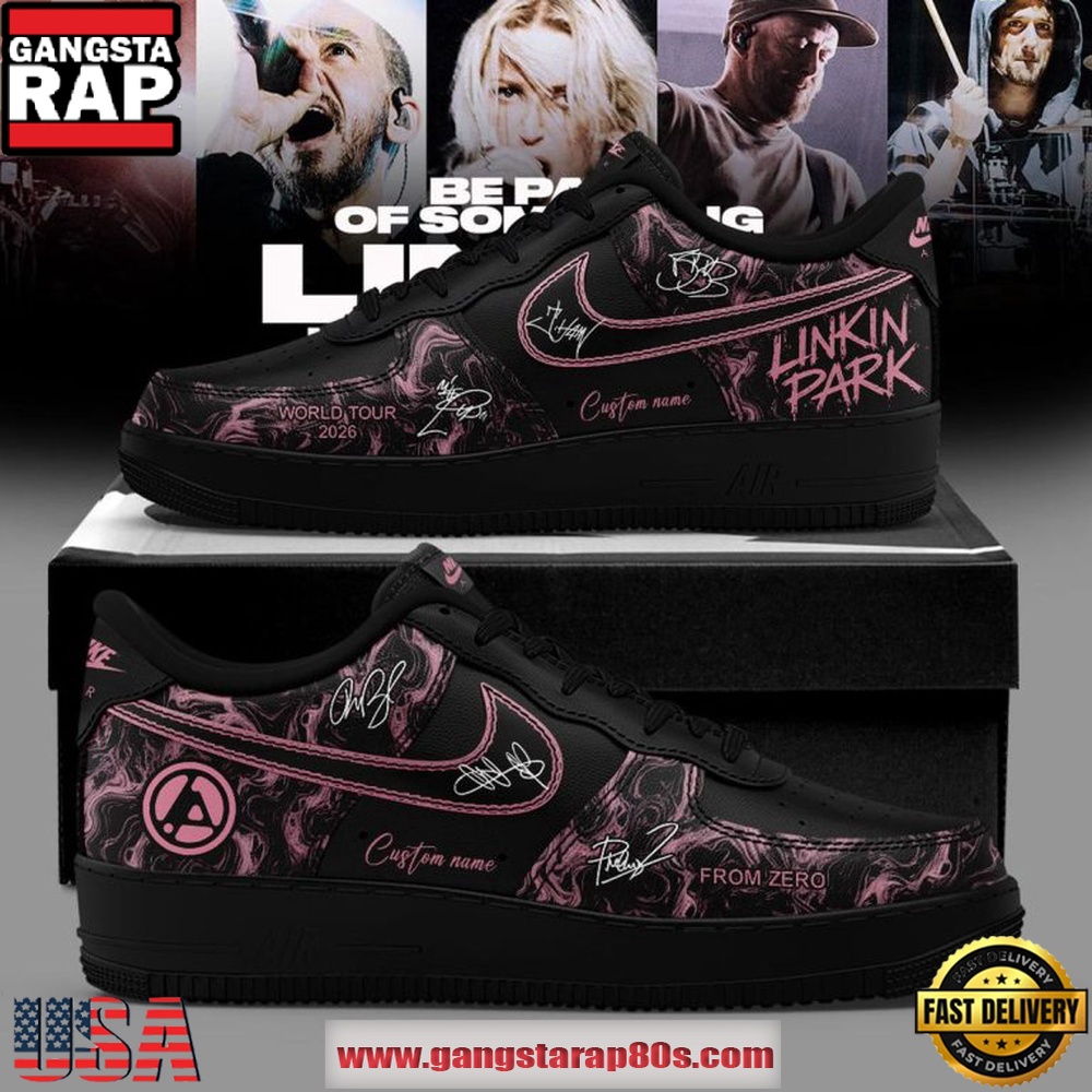 Linkin Park From Zero World Tour 2026 Signature Custom Black Air Force 1 Sneakers Shoes