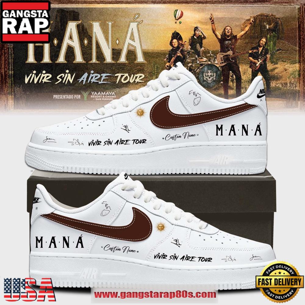Custom Mana Vivir Sin Aire Tour 2026 Signature White Air Force 1 Shoes Running Sneakers Custom Mana Vivir Sin Aire Tour 2026 Signature White Air Force 1 Shoes Running Sneakers