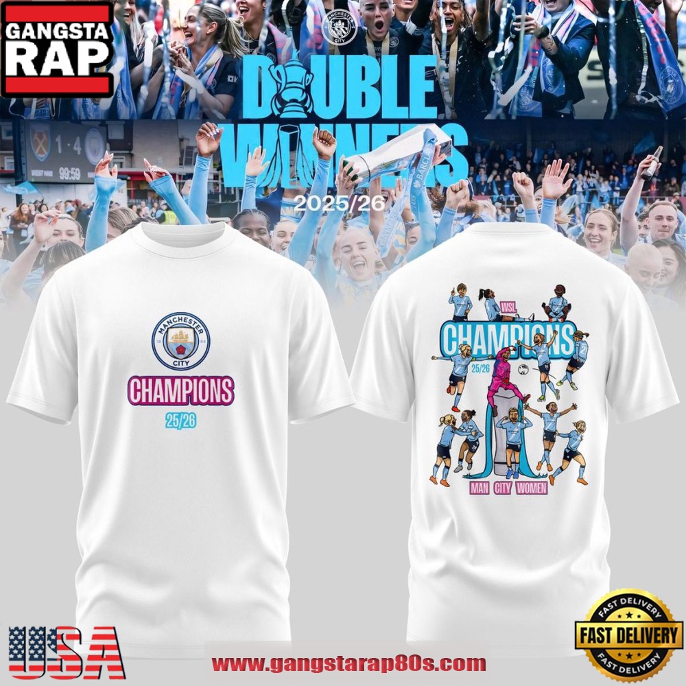 Manchester City FC Women Double Winners 2025-26 Limited Edition Fan T-Shirt