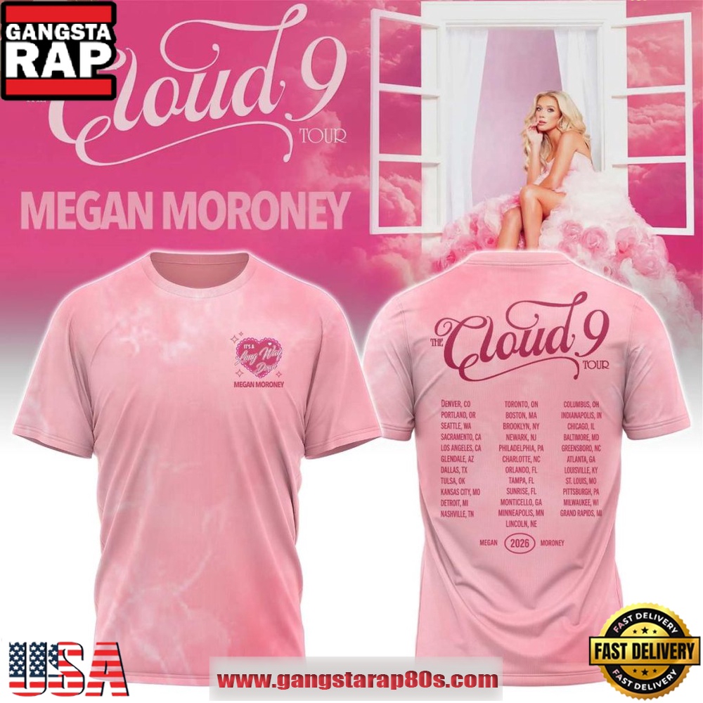 Megan Moroney The Cloud 9 Tour 2026 Pink T Shirt