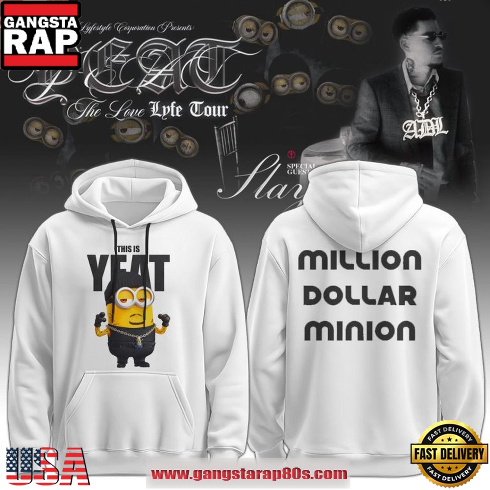 Minions x Yeat 2026 The Love Lyfe Tour Million Dollar Minion Hoodie Minions x Yeat 2026 The Love Lyfe Tour Million Dollar Minion Hoodie