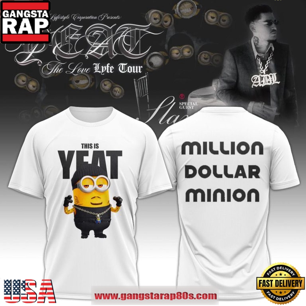 Minions x Yeat 2026 The Love Lyfe Tour Million Dollar Minion T Shirt Minions x Yeat 2026 The Love Lyfe Tour Million Dollar Minion T Shirt