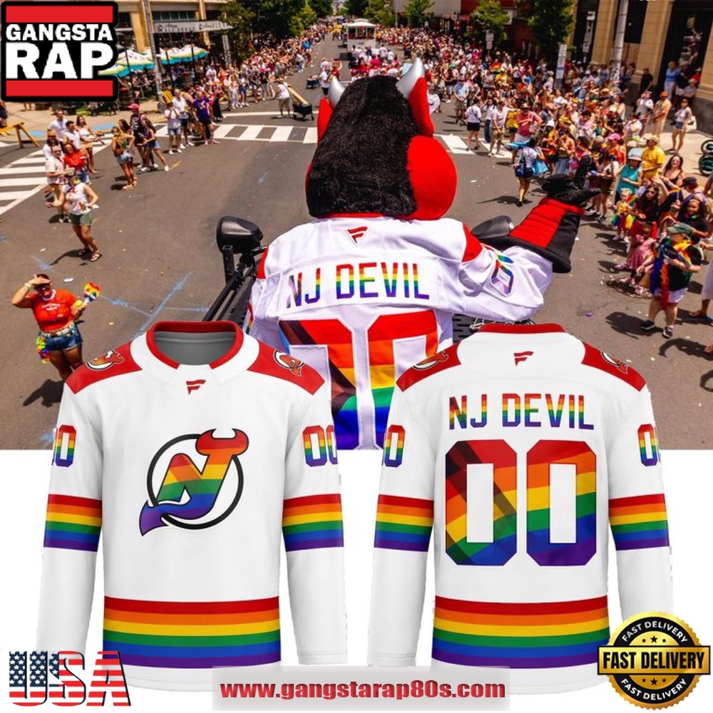 New Jersey Devils Happy Pride Month 2026 Custom Hockey Jersey