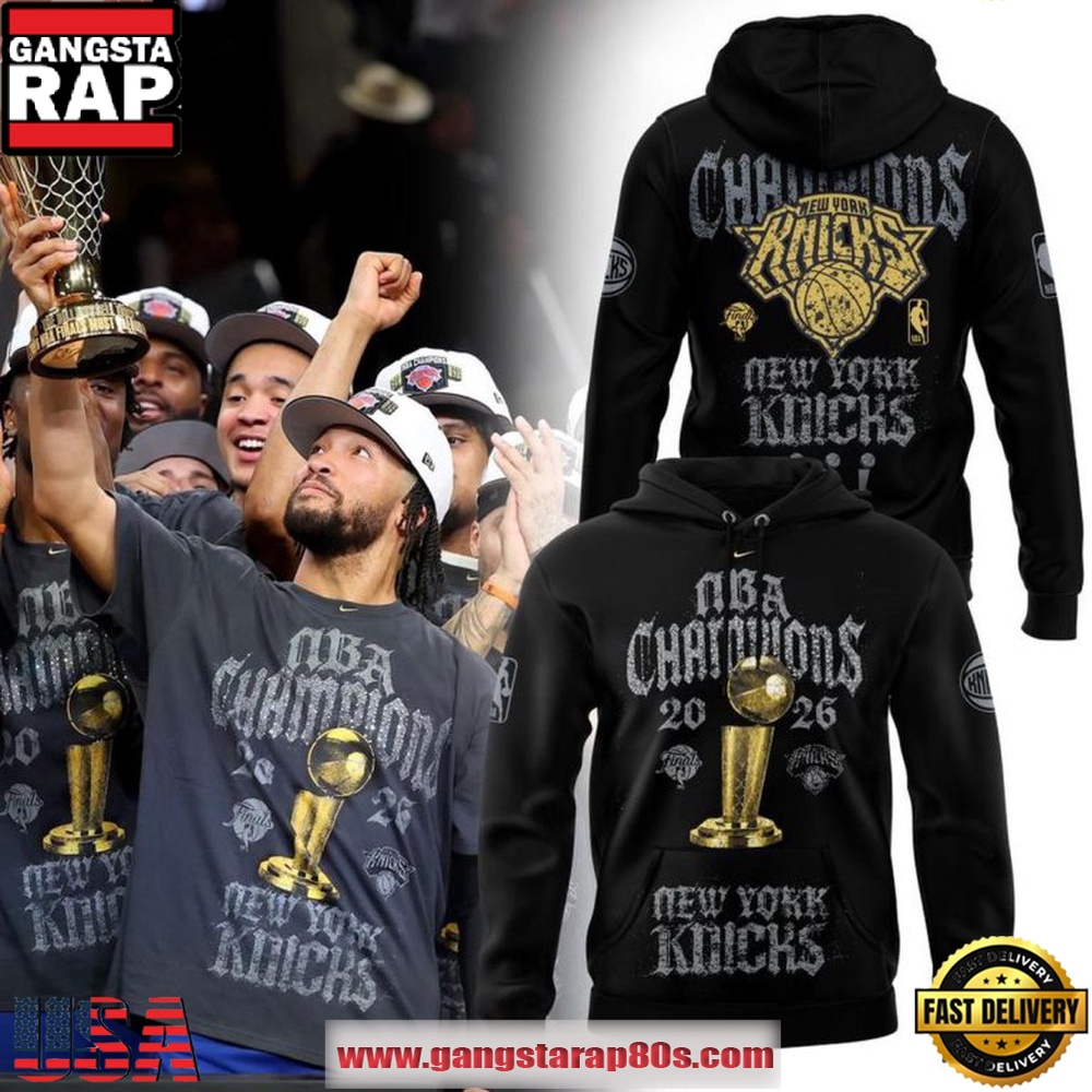 New York Knicks Champions Celebration 2026 NBA Finals Black Hoodie New York Knicks Champions Celebration 2026 NBA Finals Black Hoodie