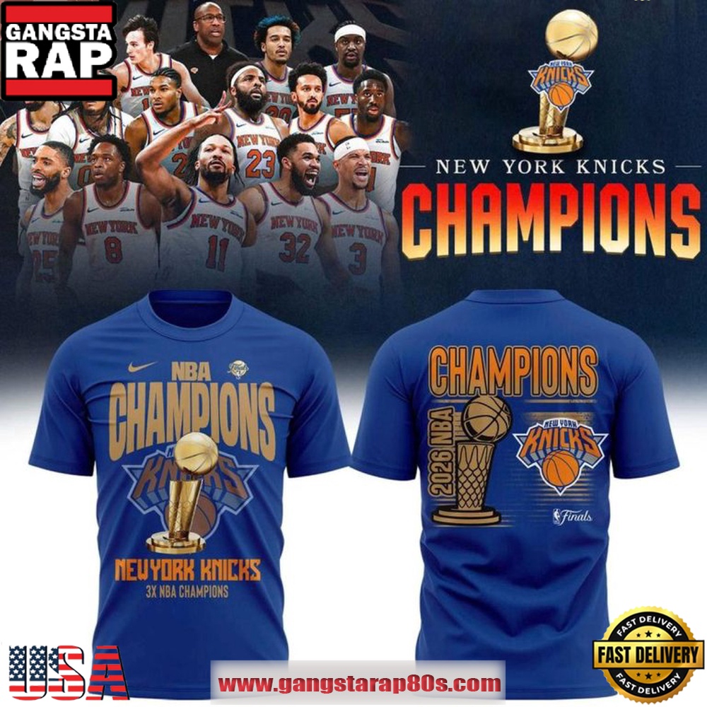 New York Knicks Three-Time Champions NBA 2026 T Shirt New York Knicks Three-Time Champions NBA 2026 T Shirt