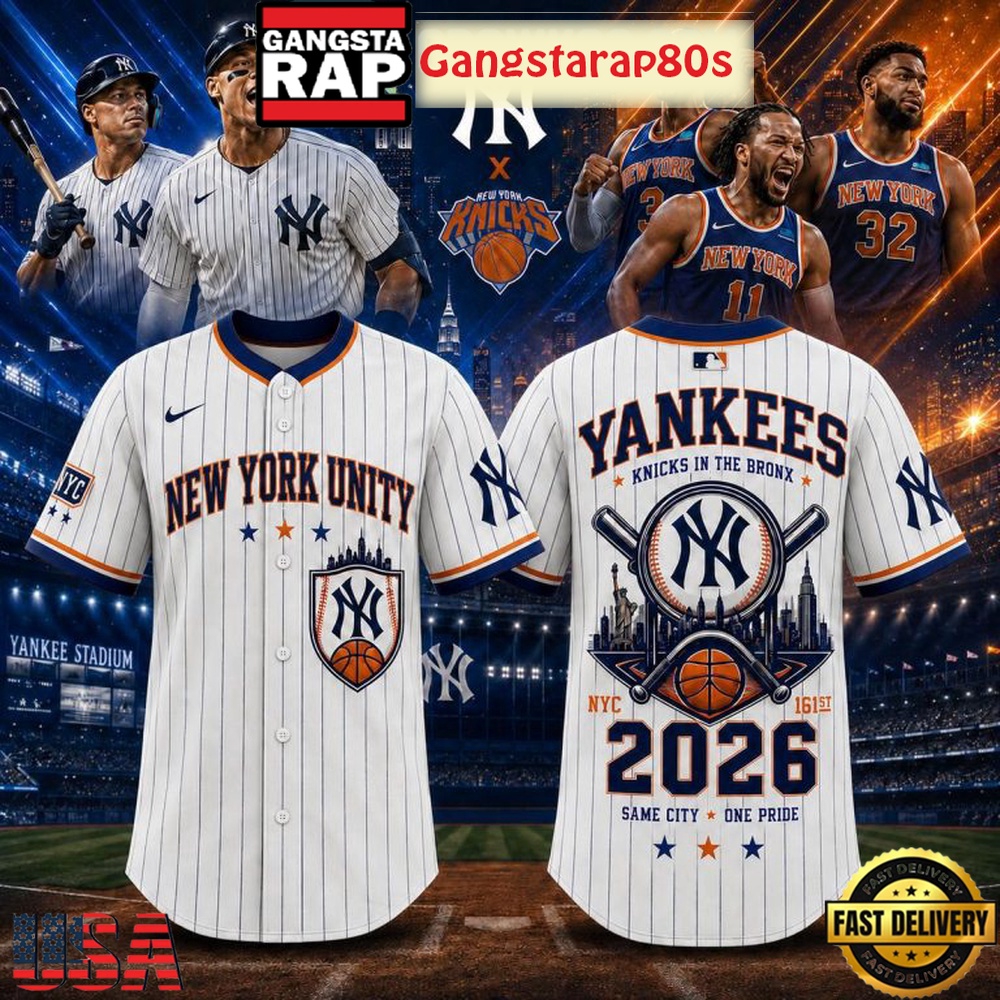 New York Knicks x Yankees Same City One Pride 2026 Baseball Jersey New York Knicks x Yankees Same City One Pride 2026 Baseball Jersey