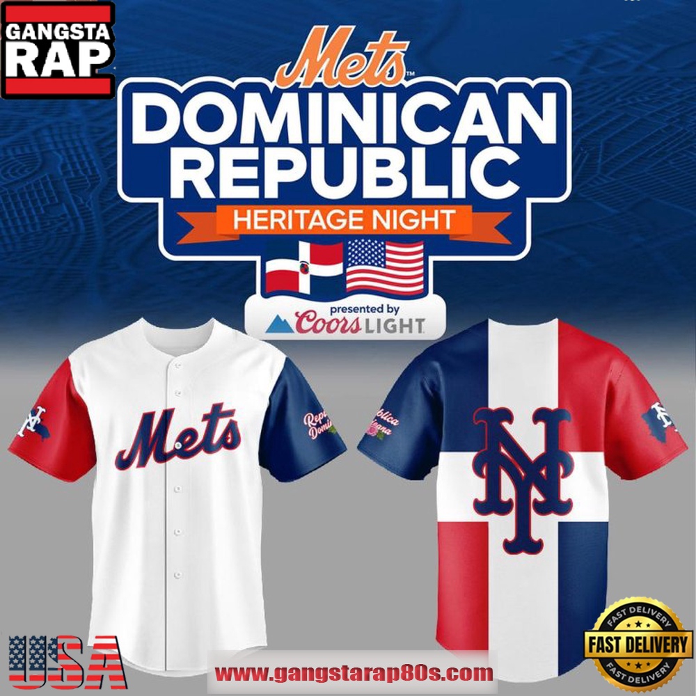 New York Mets x Dominican Republic Heritage Night 2026 Vintage Baseball Jersey New York Mets x Dominican Republic Heritage Night 2026 Vintage Baseball Jersey