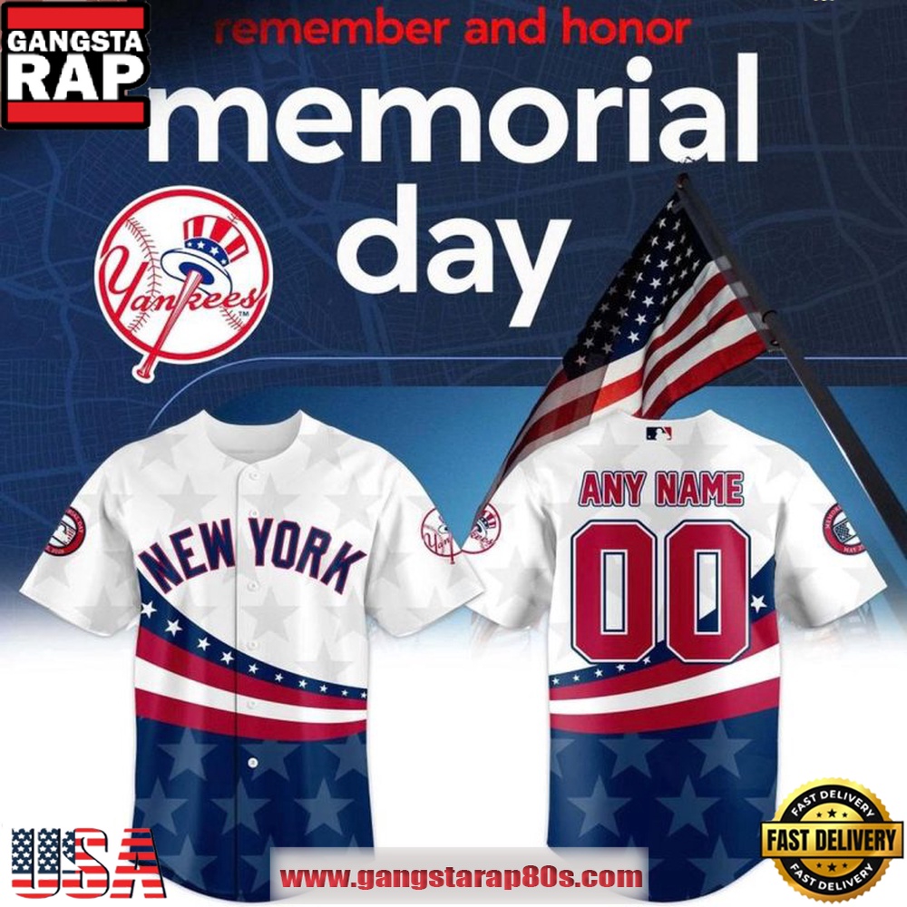 New York Yankees 2026 Memorial Day Custom Name Number Baseball Jersey New York Yankees 2026 Memorial Day Custom Name Number Baseball Jersey