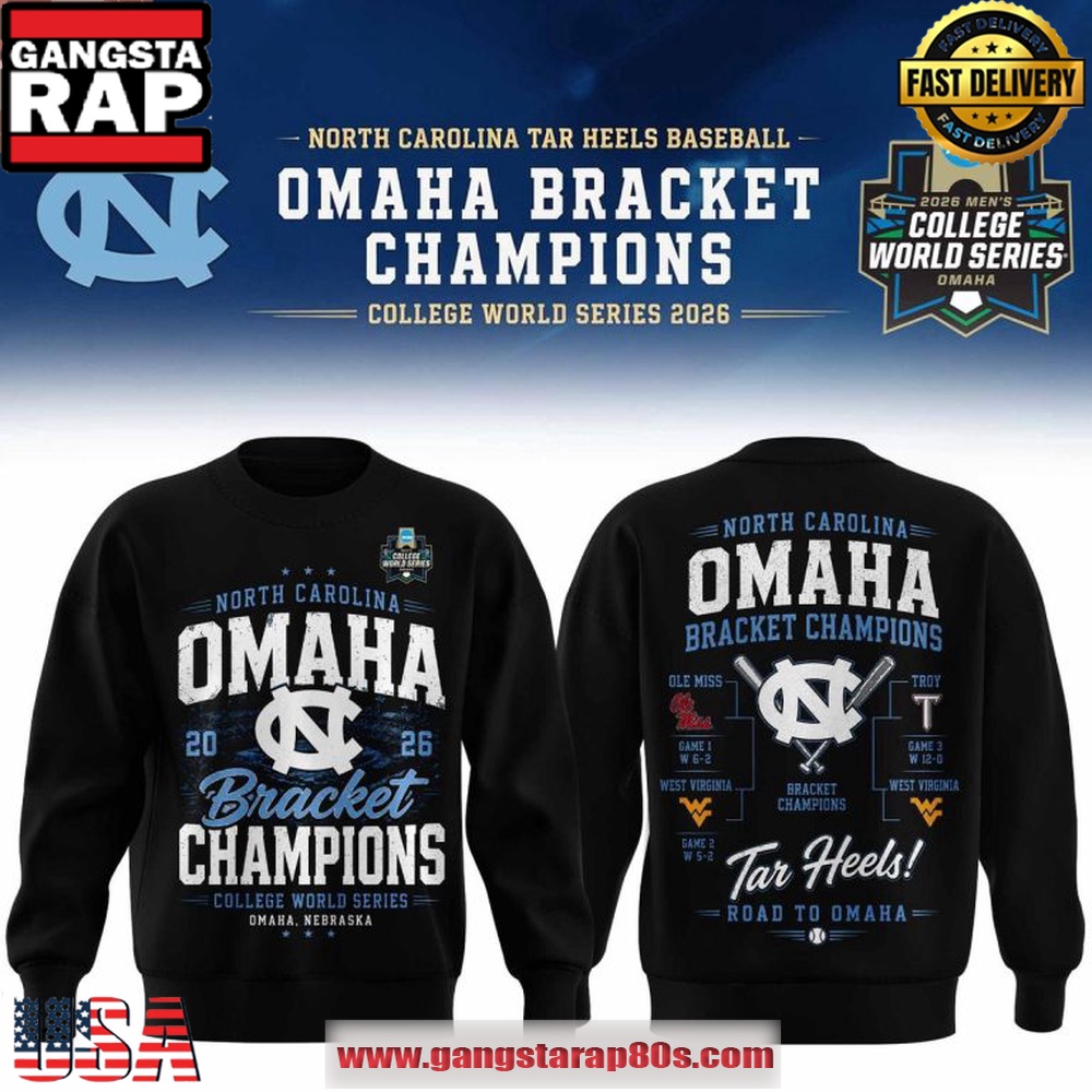North Carolina Tar Heels Baseball 2026 Omaha Champions Fan Sweatshirt