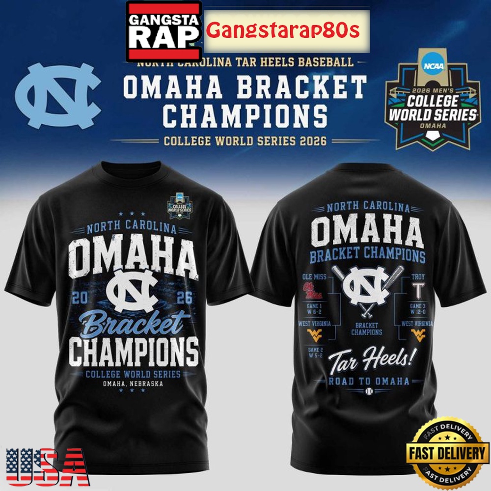 North Carolina Tar Heels Omaha Bracket Championship All Over Print T Shirt North Carolina Tar Heels Omaha Bracket Championship All Over Print T Shirt
