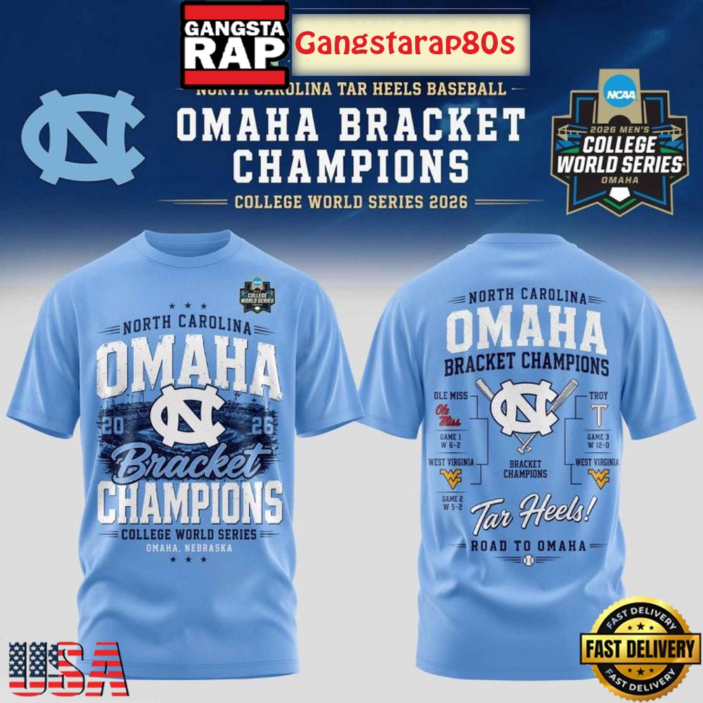 North Carolina Tar Heels Omaha Bracket Championship T Shirt North Carolina Tar Heels Omaha Bracket Championship T Shirt