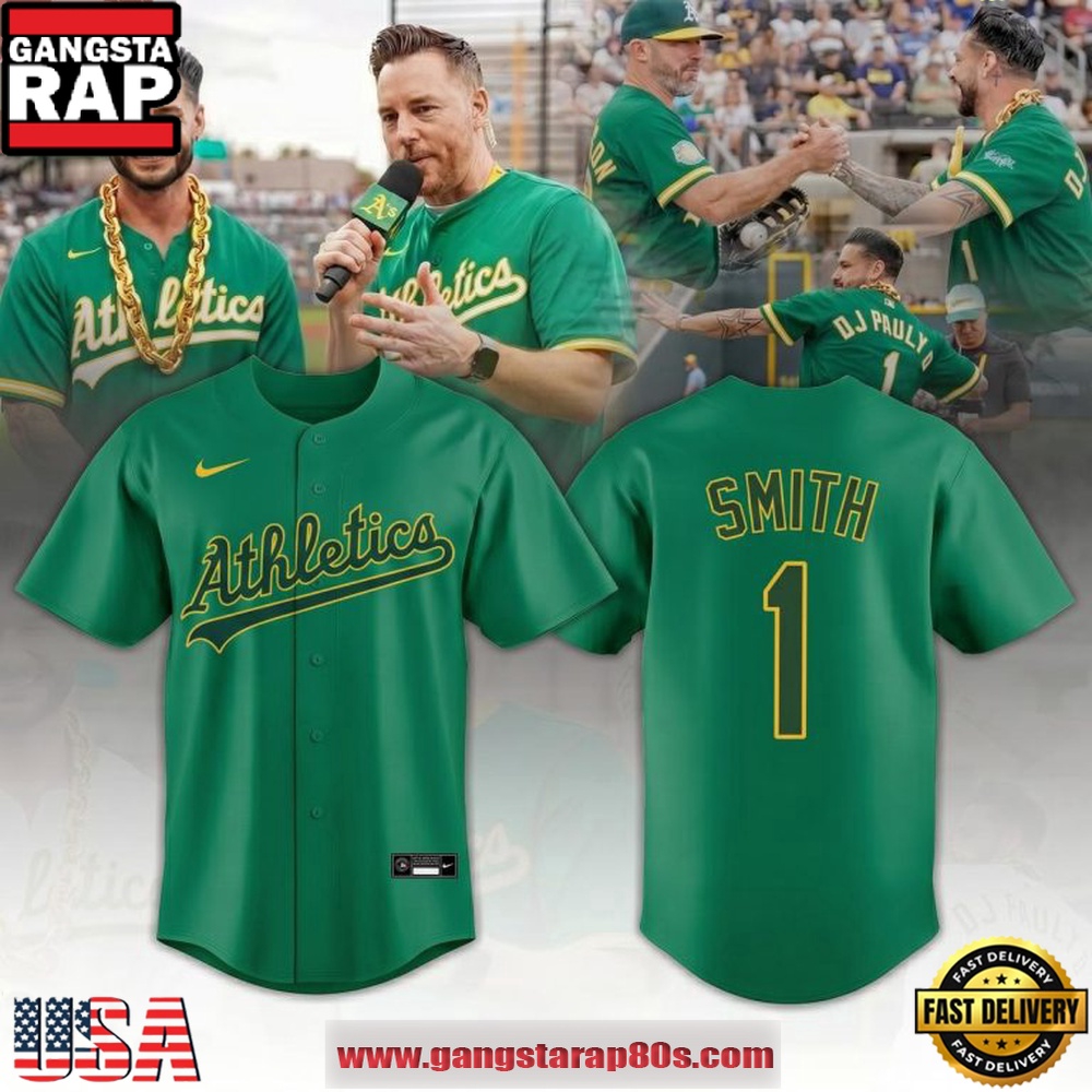 Oakland Athletics x DJ Pauly D In the House 2026 Custom Baseball Jersey Oakland Athletics x DJ Pauly D In the House 2026 Custom Baseball Jersey