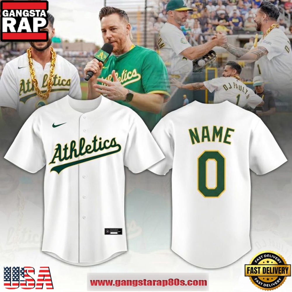 Oakland Athletics x DJ Pauly D In the House 2026 Custom Name Number Baseball Jersey Oakland Athletics x DJ Pauly D In the House 2026 Custom Name Number Baseball Jersey