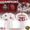 Oklahoma Sooners 2026 College World Series Champions Custom Baseball Jersey