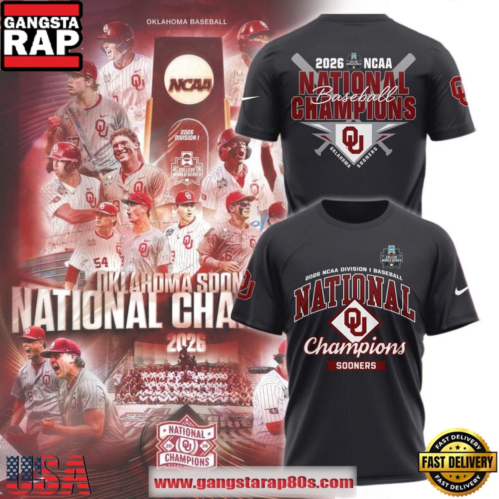 Oklahoma Sooners National Champions NCAA Baseball 2026 3D Shirt