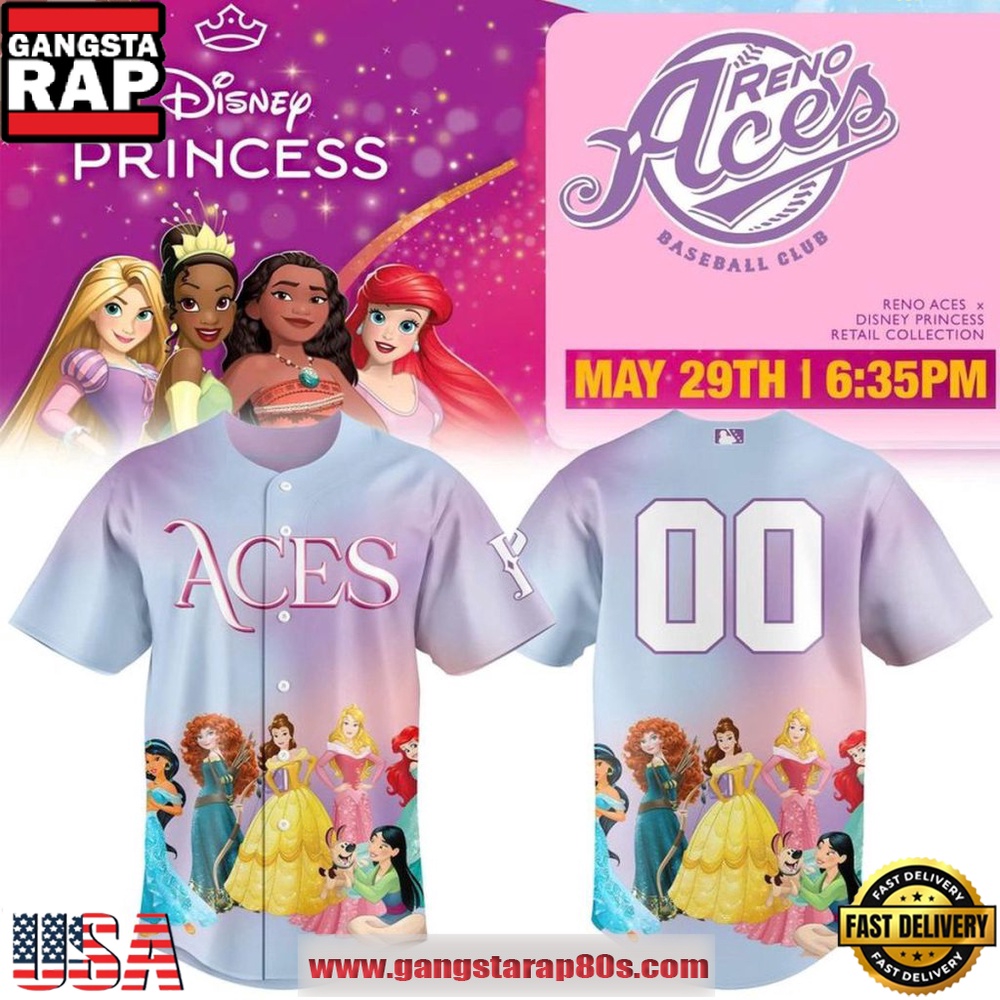 Reno Aces x Disney Princess Night 2026 Custom Baseball Jersey