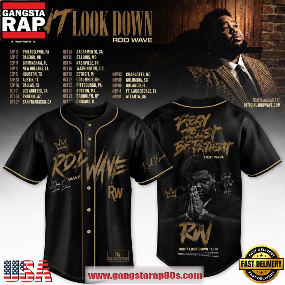 Rod Wave Don’t Look Down Tour 2026 Exclusive Baseball Jersey Rod Wave Don’t Look Down Tour 2026 Exclusive Baseball Jersey