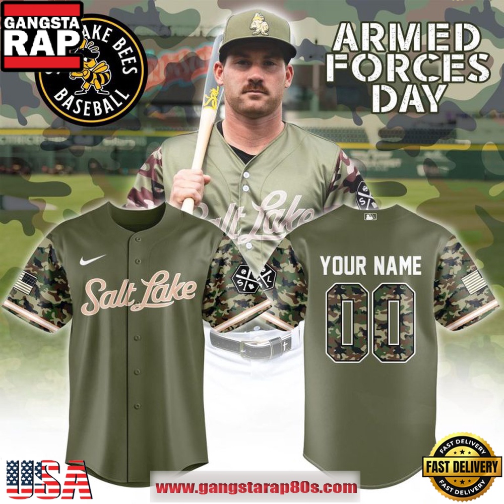 Salt Lake Bees Armed Forces Day 2026 Custom Name Number Baseball Jersey