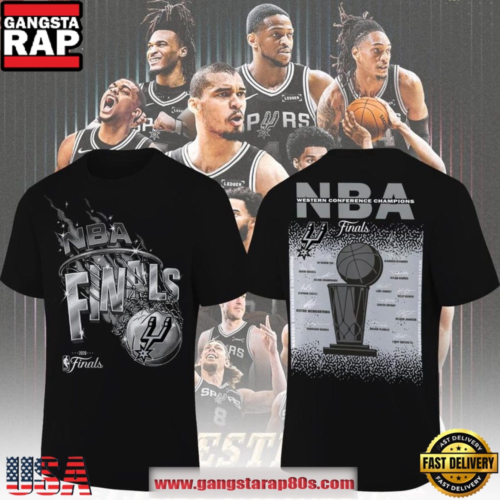 San Antonio Spurs 2026 NBA Finals Western Conference Champions Hometown 3D T Shirt