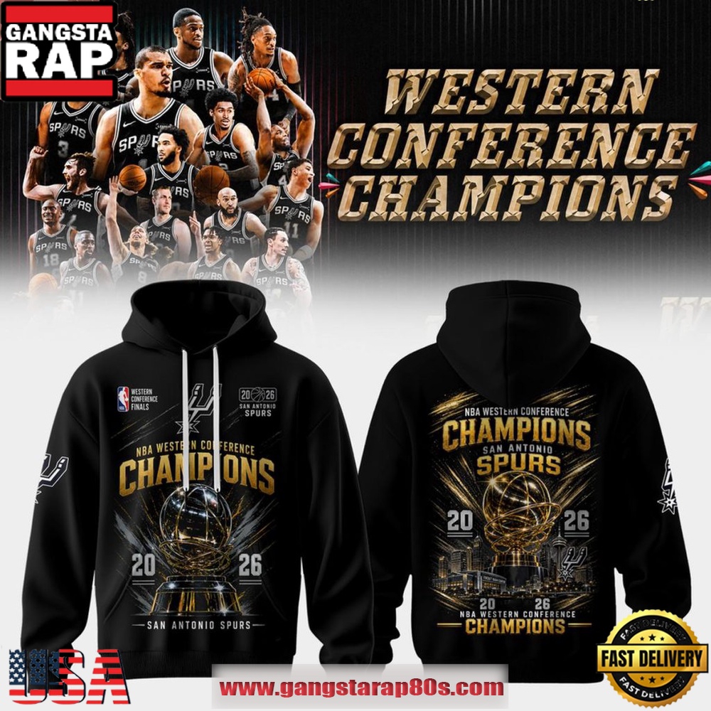 San Antonio Spurs 2026 Western Conference Champions Finals Golden NBA Playoffs Fan Hoodie