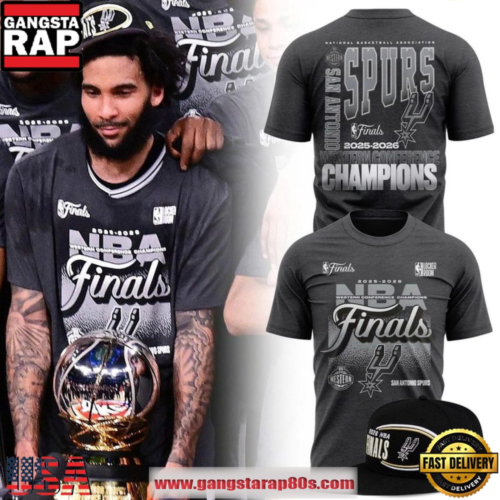 San Antonio Spurs 2026 Western Conference Champions Stacked Block T Shirt
