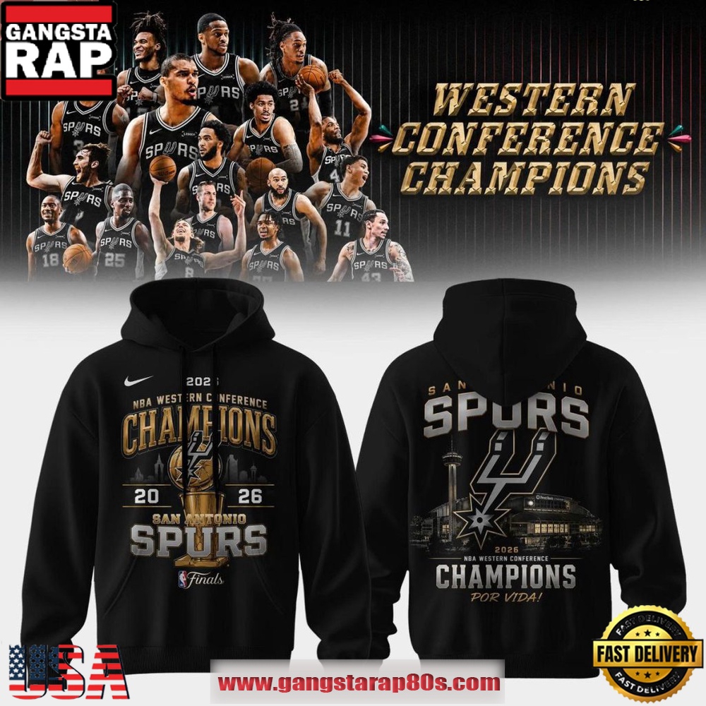 San Antonio Spurs Por Vida Basketball Team Western Conference Champions 2026 Hoodie