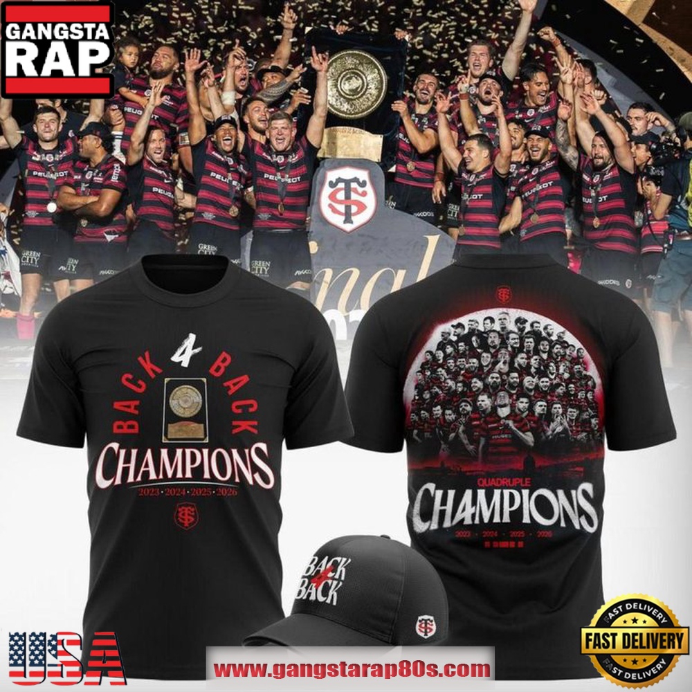 Stade Toulousain Rugby 2026 Official Back 4 Back Champions Locker Room T Shirt