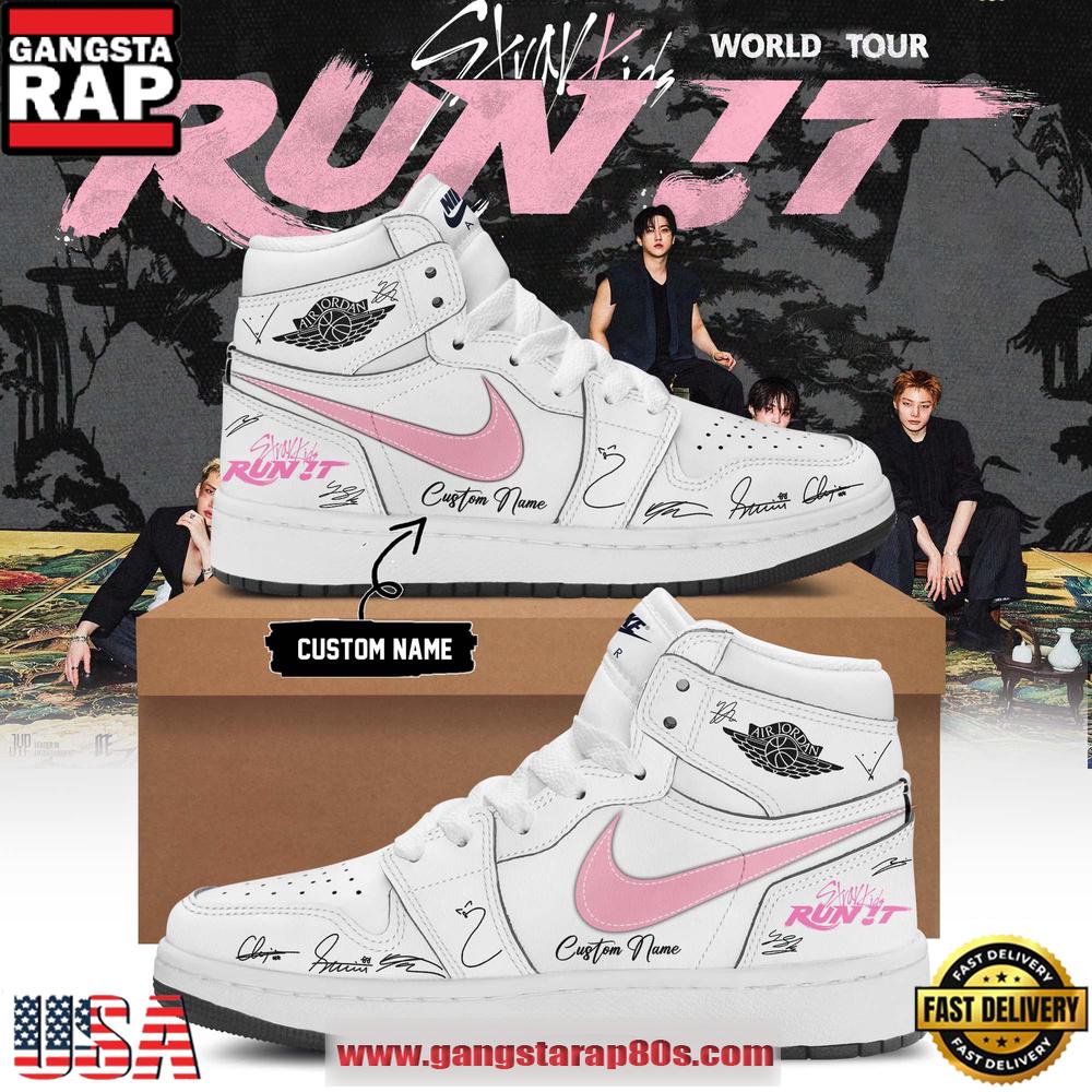 Stray Kids World Tour RUN IT 2026 Signature White Air Jordan 1 Shoes