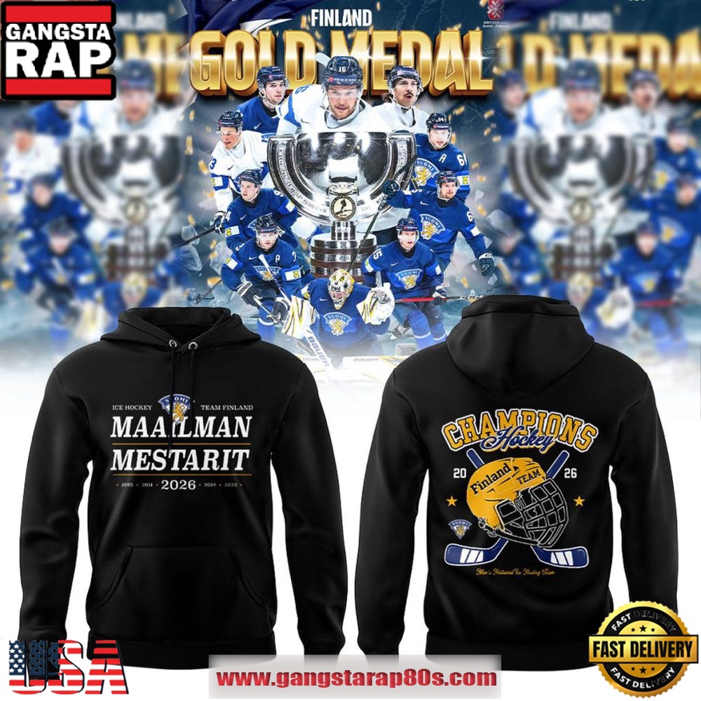 Team Finland 2026 IIHF World Hockey Champions Maailman Mestarit Championship Celebration Hoodie