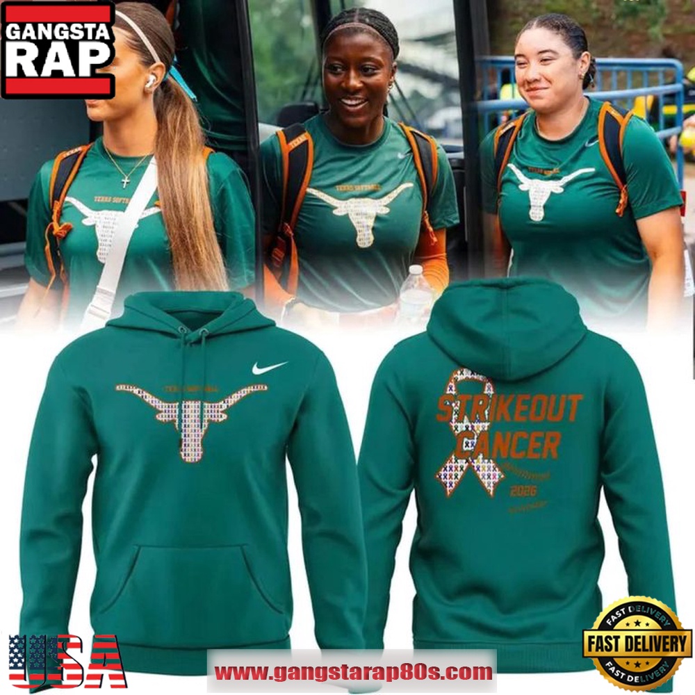 Texas Longhorns Softball 2026 Strikeout Cancer Inspirational Sports Hoodie Texas Longhorns Softball 2026 Strikeout Cancer Inspirational Sports Hoodie