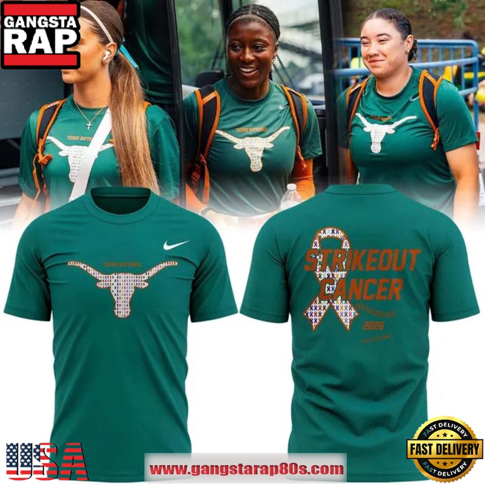 Texas Longhorns Softball 2026 Strikeout Cancer Inspirational Sports T Shirt Texas Longhorns Softball 2026 Strikeout Cancer Inspirational Sports T Shirt