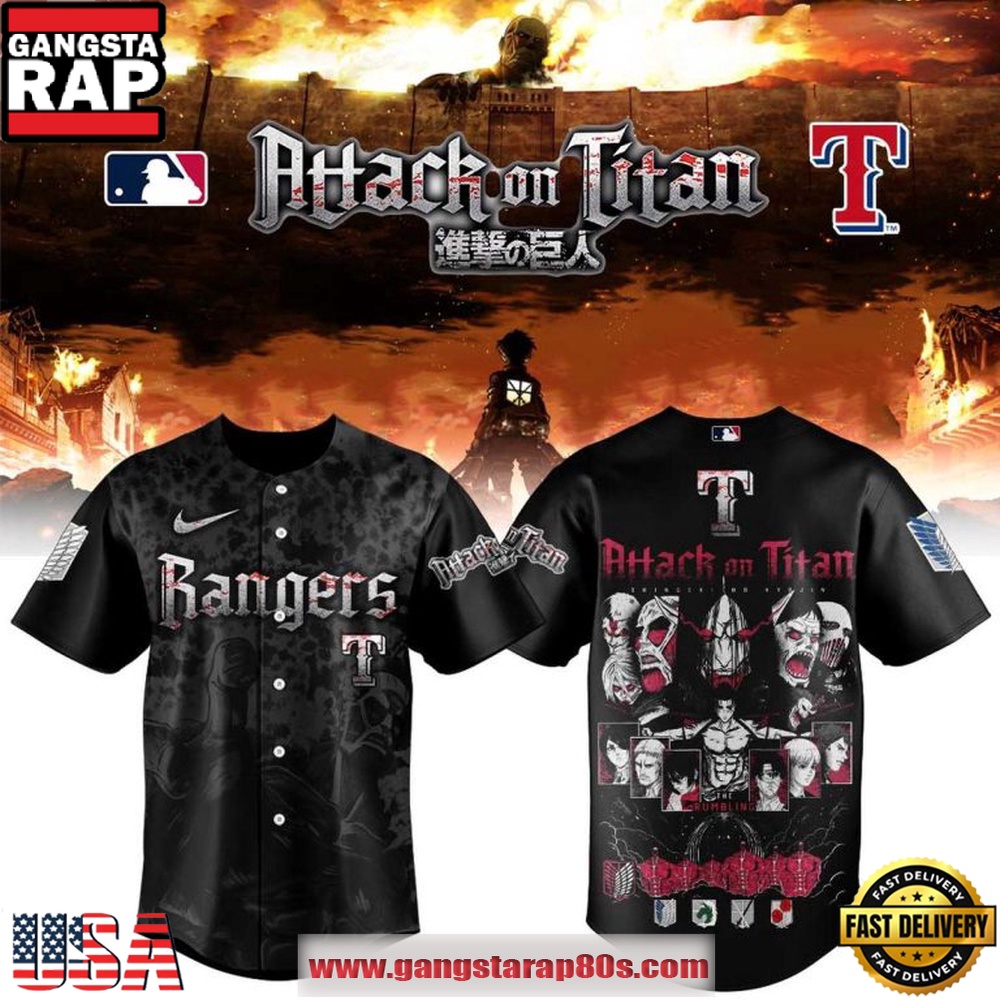 Texas Rangers x Attack on Titan Special Edition 2026 Baseball Jersey
