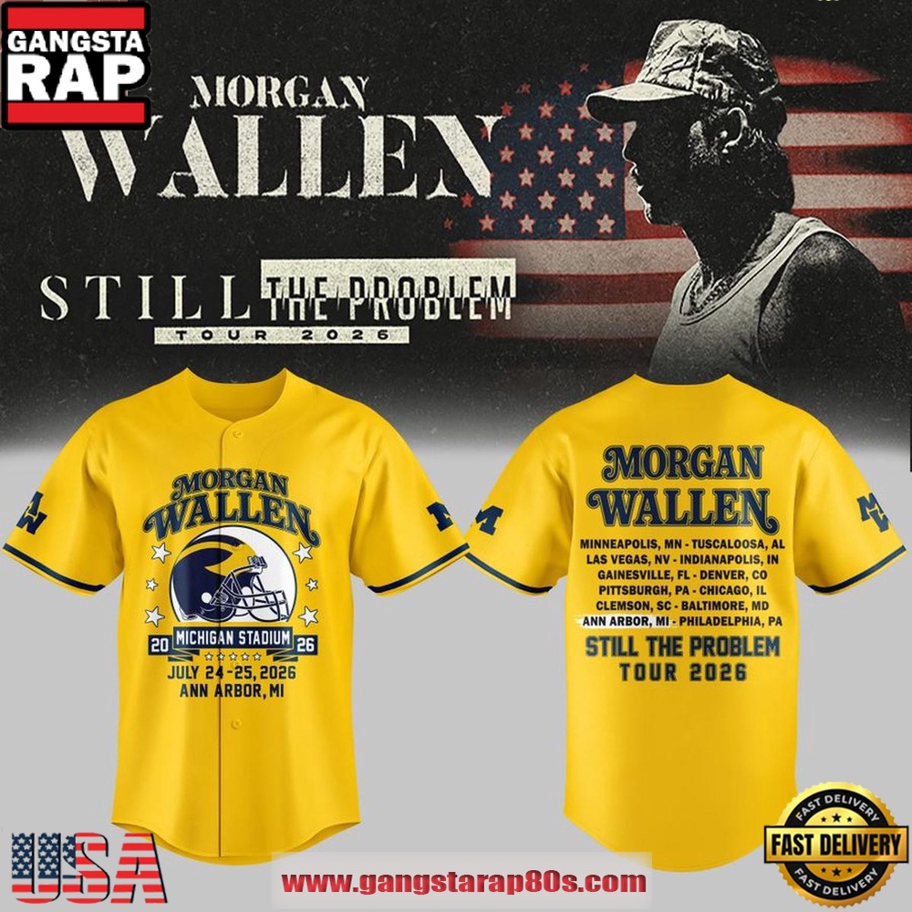2026 Still The Problem Tour Michigan Wolverines x Morgan Wallen Baseball Jersey