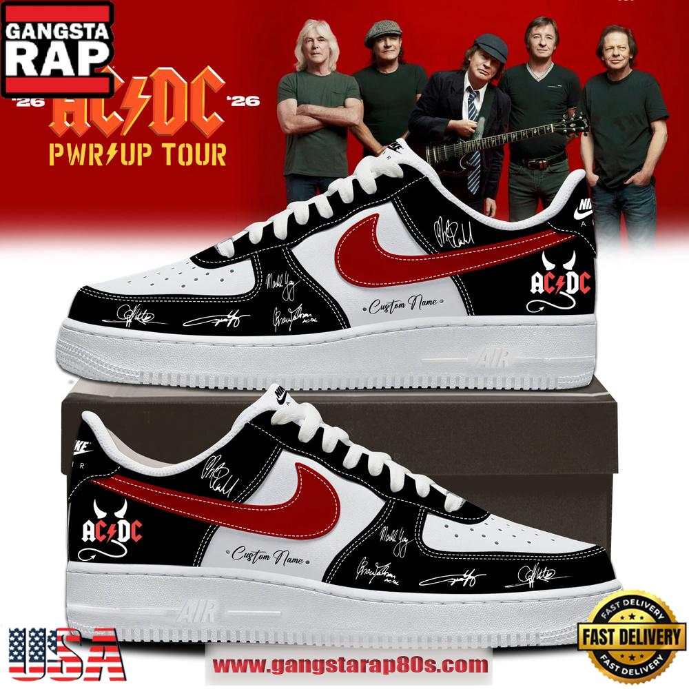 ACDC Power Up Tour 2026 Limited Edition Signature Black Custom Air Force 1 Sneakers Shoes ACDC Power Up Tour 2026 Limited Edition Signature Black Custom Air Force 1 Sneakers Shoes
