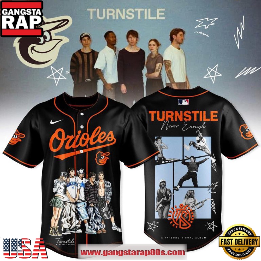 Baltimore Orioles Never Enough Tour Pt. 2 Turnstile 2026 Baseball Jersey