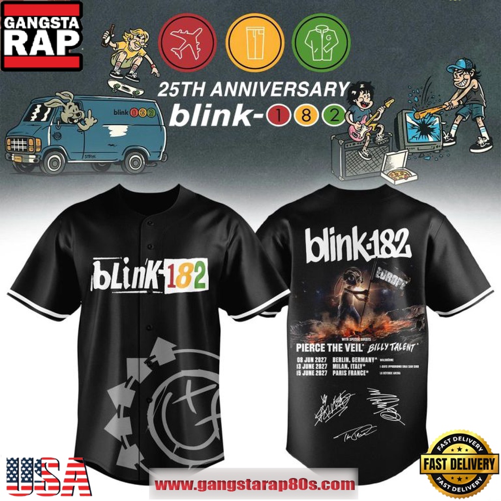 Blink-182 EU Shows 2026 Signature Baseball Jersey
