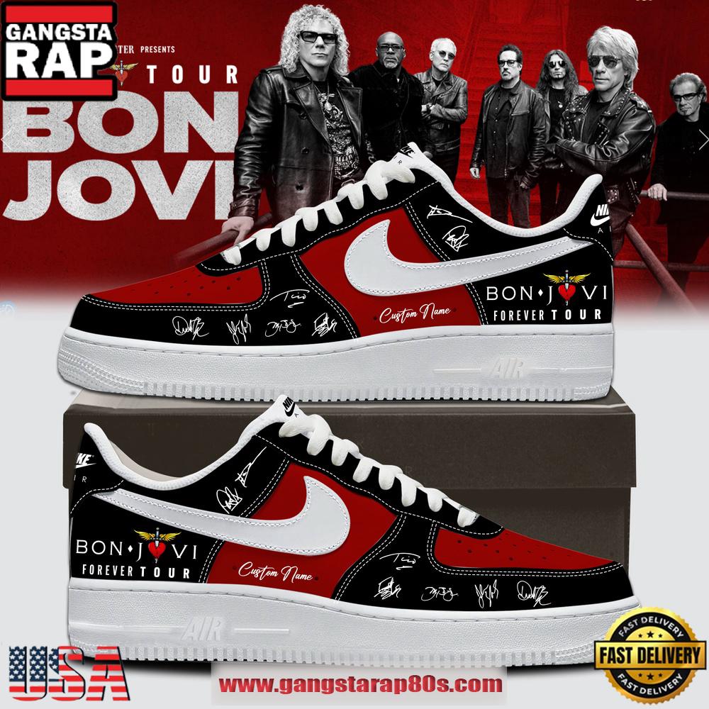 BON JOVI Forever Tour 2026 Signature Collection Black Custom Air Force 1 Sneakers Shoes