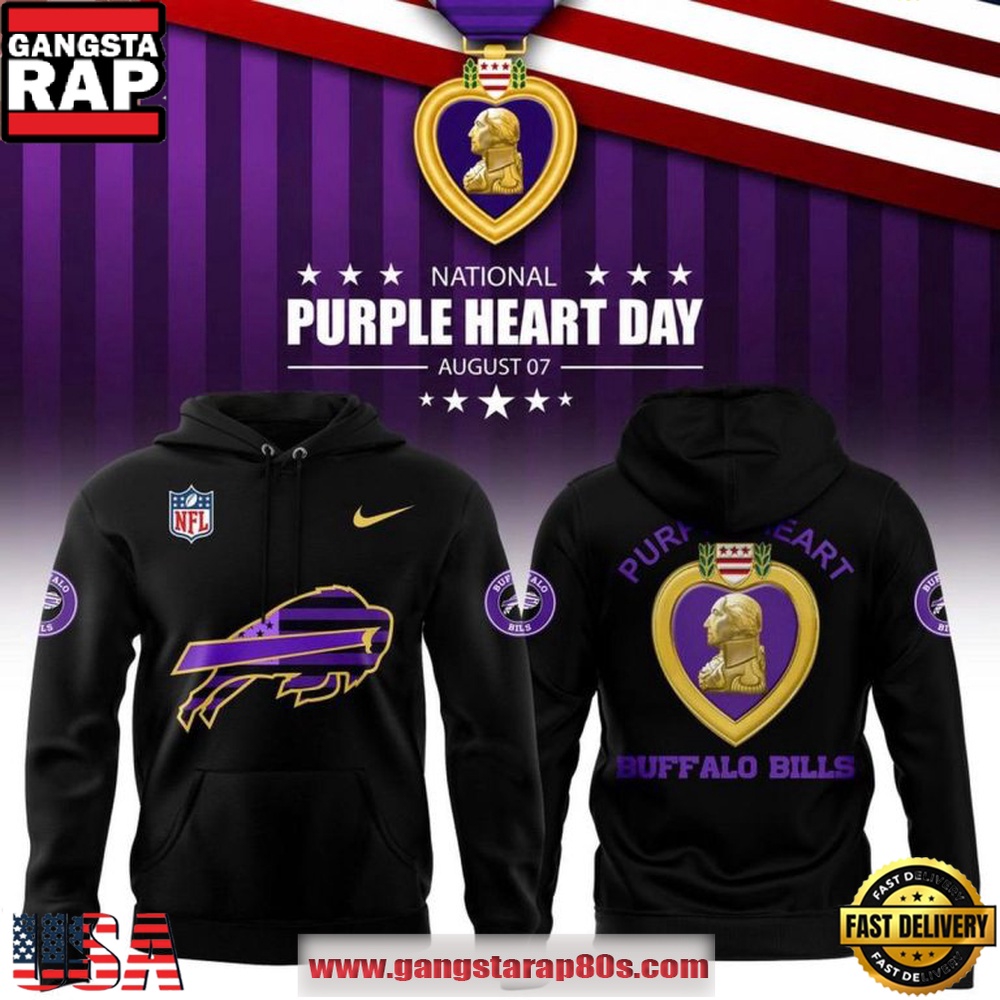 Buffalo Bills Tribute Day Purple Heart 2026 Hoodie