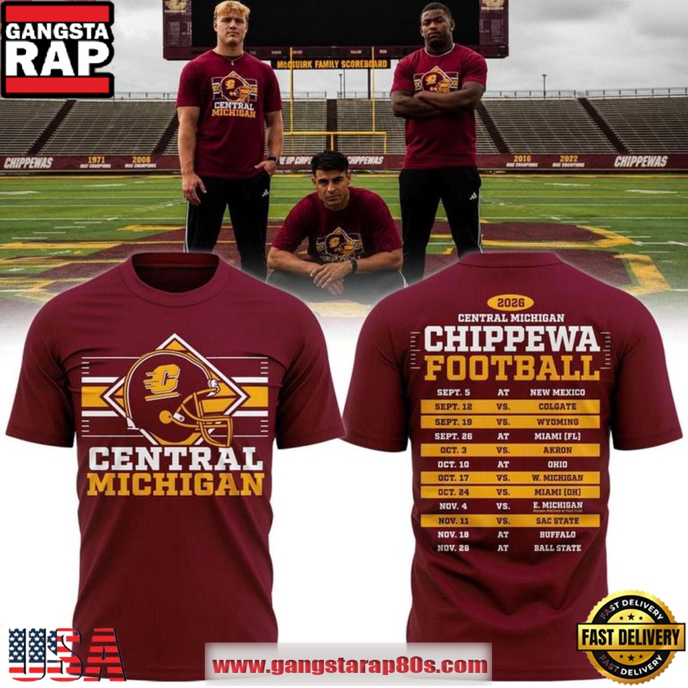 Central Michigan Chippewas 2026 Football Schedule T Shirt