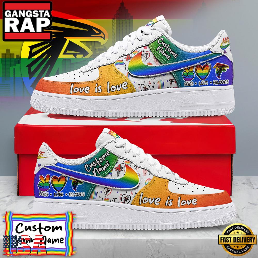 Custom Name Atlanta Falcons NFL Team Air Force 1 Shoes For Fans