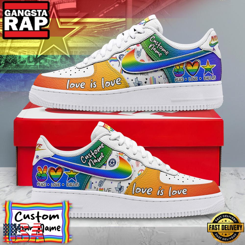 Custom Name Dallas Cowboys NFL Team Air Force 1 Shoes For Fans
