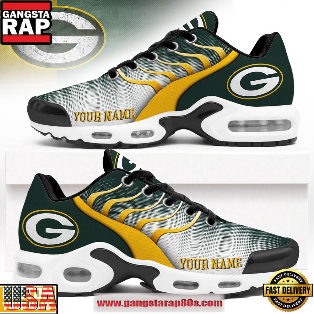 Custom Name Green Bay Packers NFL Endzone Runner Air Max Plus Shoes
