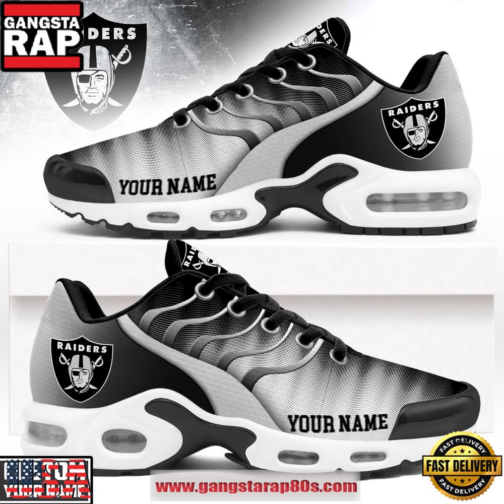 Custom Name Las Vegas Raiders NFL Endzone Runner Air Max Plus Shoes